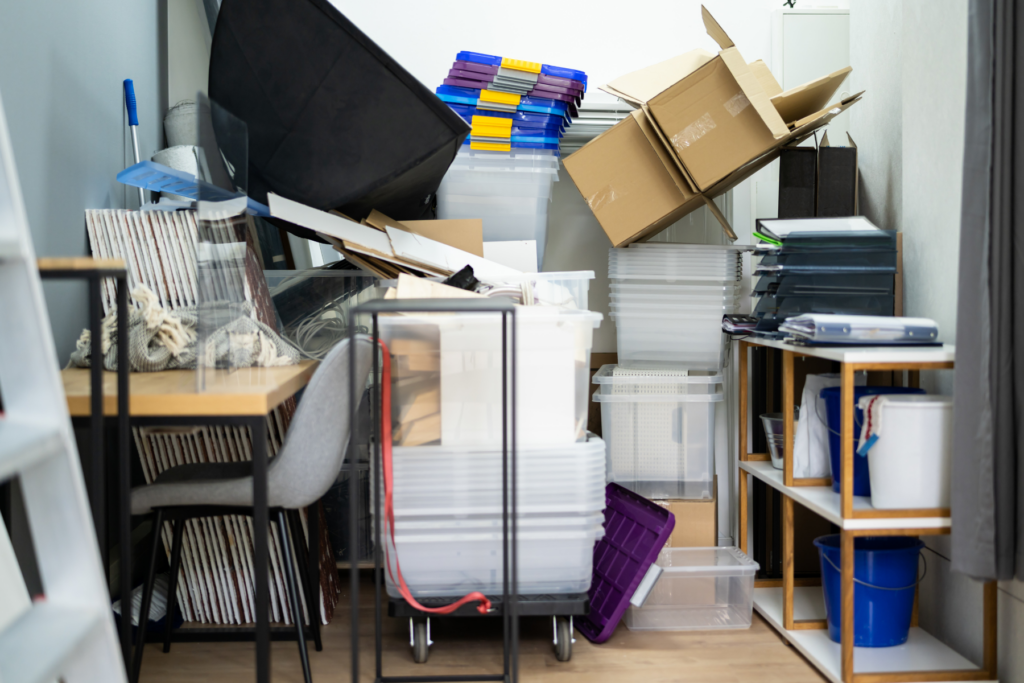 cluttered room