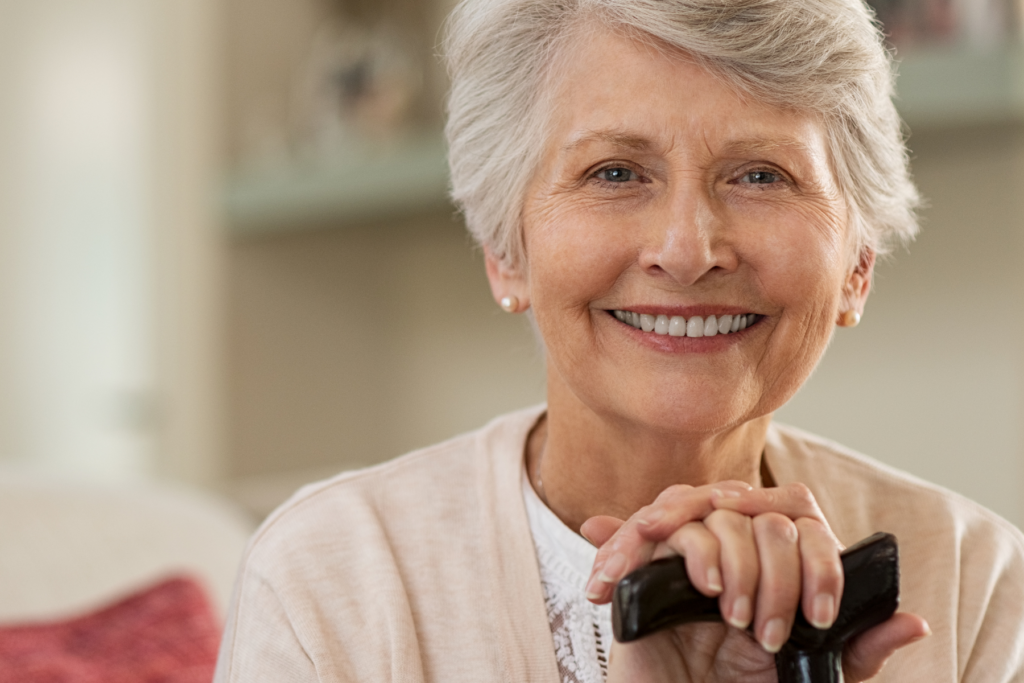 elderly lady smiling