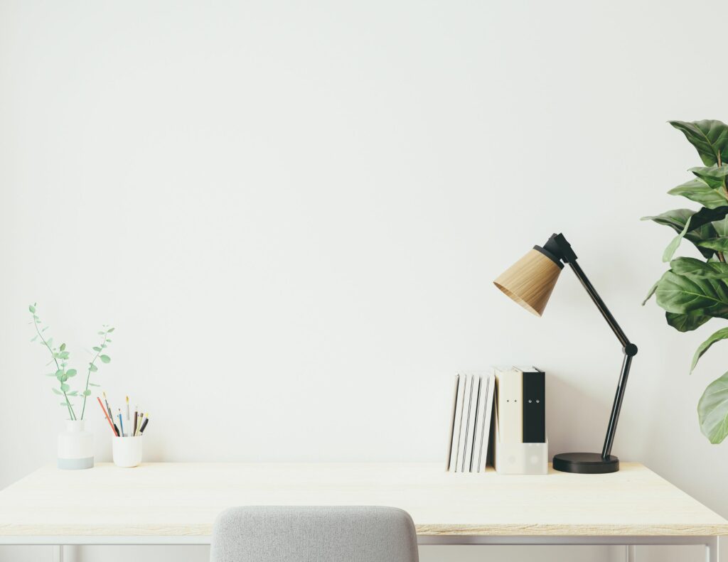 simple home desk area