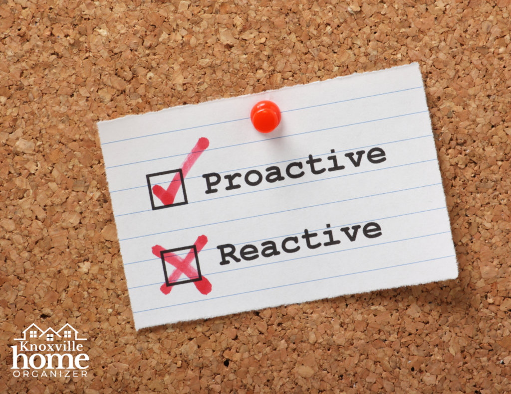 an image of the words "proactive" and "reactive" with a check mark showing that proactive is better