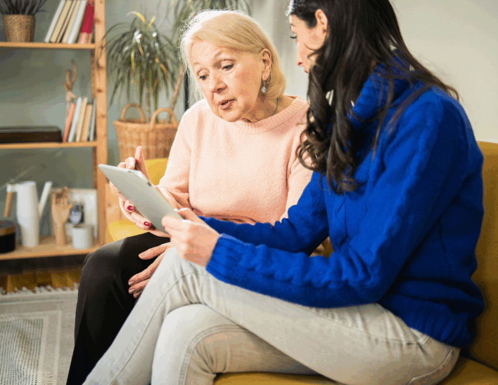 woman with aging parent